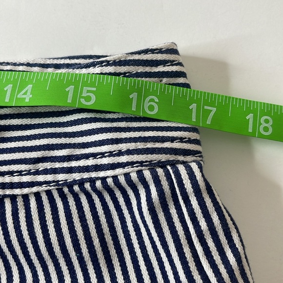 GAP High Rise Blue White Stripe Denim Shorts 12 Tall - Picture 10 of 14